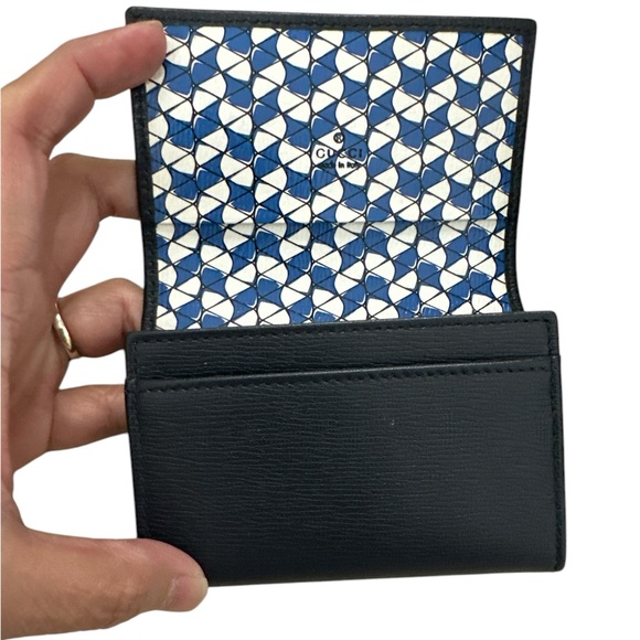 Gucci Navy Blue Card Case with Box - Picture 4 of 10